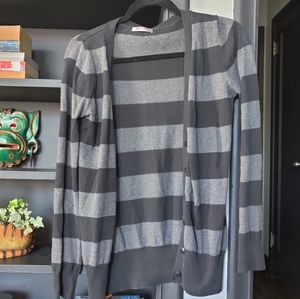 Grey striped cardigan